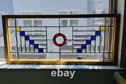 Stained glass panel Featured A Geometric Design 12/25 Inches