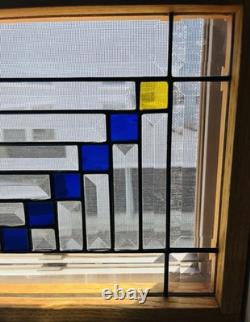 Stained glass panel Featured A Geometric Design 12/25 Inches