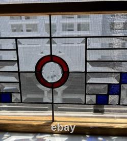 Stained glass panel Featured A Geometric Design 12/25 Inches