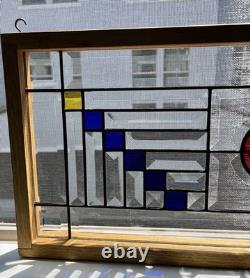 Stained glass panel Featured A Geometric Design 12/25 Inches