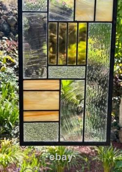 Stained glass panel window