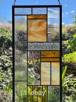Stained glass panel window