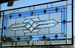 Stained glass panel, window hanging, jewels, bevels, rainbow 34.75x16.75-82x42cm