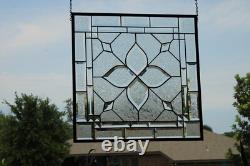 Stained glass window hanging, panel Square 21.75 3SQFT Handmade MADE TO ORDER