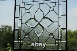 Stained glass window hanging, panel Square 21.75 3SQFT Handmade MADE TO ORDER