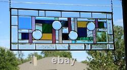 Stained glass window panel 32.1/2x 125/882x32cm transom, sidelight