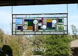 Stained glass window panel 32.1/2x 125/882x32cm transom, sidelight