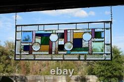 Stained glass window panel 32.1/2x 125/882x32cm transom, sidelight