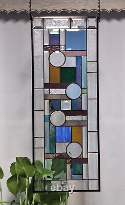 Stained glass window panel 32.1/2x 125/882x32cm transom, sidelight