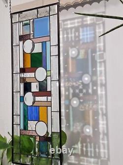 Stained glass window panel 32.1/2x 125/882x32cm transom, sidelight