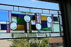 Stained glass window panel 32.1/2x 125/882x32cm transom, sidelight