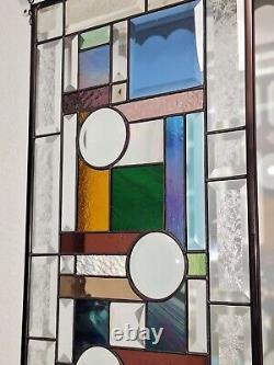 Stained glass window panel 32.1/2x 125/882x32cm transom, sidelight