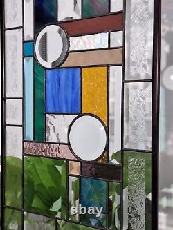 Stained glass window panel 32.1/2x 125/882x32cm transom, sidelight