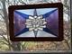 Stained glass window panel hanging beveled cluster Victorian 28 x 19