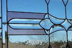 Stained glass window panel hanging, transom, RARE GNA bevels, 34.5X18.5