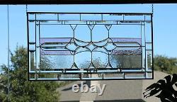 Stained glass window panel hanging, transom, RARE GNA bevels, 34.5X18.5