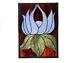Stained glass window panel of lotus flower