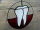 Stained glass window panel unique tooth dental dentist 7 hanging
