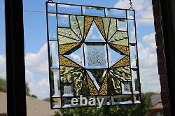 Star Is Rising-stained Glass Window Panel 15.1/2 X 15. 1/2 Hmd-us