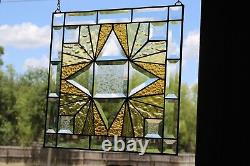 Star Is Rising-stained Glass Window Panel 15.1/2 X 15. 1/2 Hmd-us