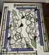 Studio Art Stained beveled floral leaves vine steam glass corner hanging panels