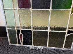 Stunning Antique Stained Glass Window Panel 23x43