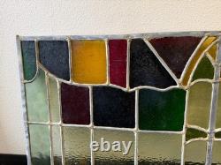 Stunning Antique Stained Glass Window Panel 23x43