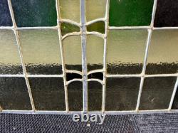 Stunning Antique Stained Glass Window Panel 23x43
