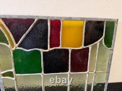 Stunning Antique Stained Glass Window Panel 23x43