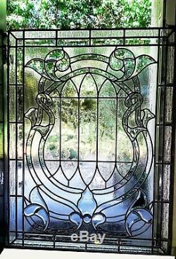 Stunning Large Stained Glass Window Panel 48 x 35