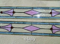 Stunning Stained Glass Panels (Pair Set of 2) 35.5 x 4.5