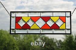 Sunny side up -Beveled Stained Glass Window Panel, ? 19 1/2 X 7 1/2