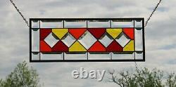 Sunny side up -Beveled Stained Glass Window Panel, ? 19 1/2 X 7 1/2