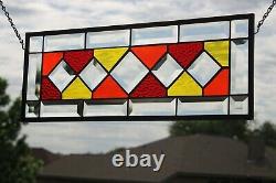 Sunny side up -Beveled Stained Glass Window Panel, ? 19 1/2 X 7 1/2