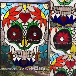 Sweveneers Sugar Skull Stained Glass Panel