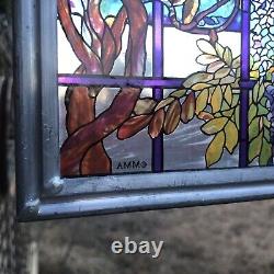 TIFFANY Museum of Modern Art MMA Oyster Bay Stained Glass Suncatcher Panel 13x12