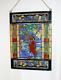 TIFFANY STYLE STAINED GLASS PANEL WINDOW MOTHER & CHILD PICKING FRUIT 24 x 17