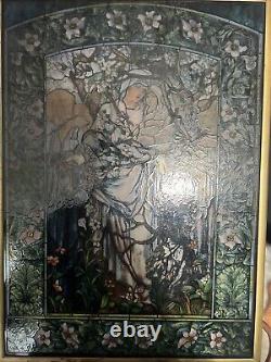 TORONTO Stained Glass Replica TIFFANY MADONNA Of Flowers Suncatcher Panel Garden