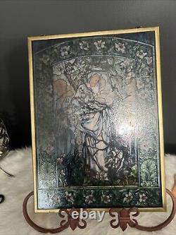 TORONTO Stained Glass Replica TIFFANY MADONNA Of Flowers Suncatcher Panel Garden