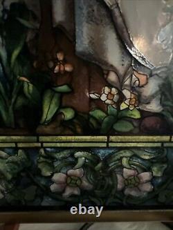 TORONTO Stained Glass Replica TIFFANY MADONNA Of Flowers Suncatcher Panel Garden