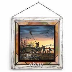 Terry Redlin The Conservationist Framed Stained Glass Window Panel