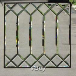 Test of Time Beveled Stained Glass Window Panel 21 3/8 x21 5/8