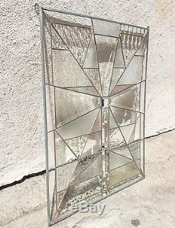 The Beveled Cross -Tiffany Style Abstract Stained Glass Window Panel Handcrafted
