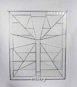 The Beveled Cross -Tiffany Style Abstract Stained Glass Window Panel Handcrafted
