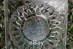 The Beveled Sun Abstract Tiffany Style Stained Glass Window Panel Handcrafted