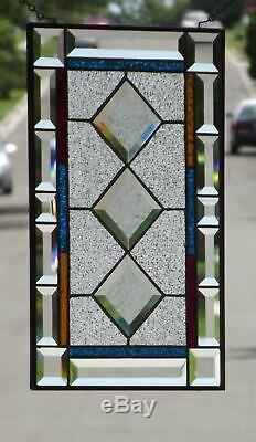 The Power of 3 Beveled Stained Glass Window Panel -17 7/8 x 11 3/8