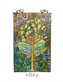 Tiffany Stained Glass Glass Window Panel Tree of Hope 20x32 LAST ONE THIS PRICE