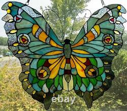 Tiffany Stained Glass Panel Swallowtail Butterfly