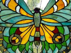 Tiffany Stained Glass Panel Swallowtail Butterfly