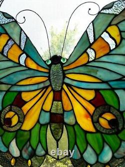 Tiffany Stained Glass Panel Swallowtail Butterfly